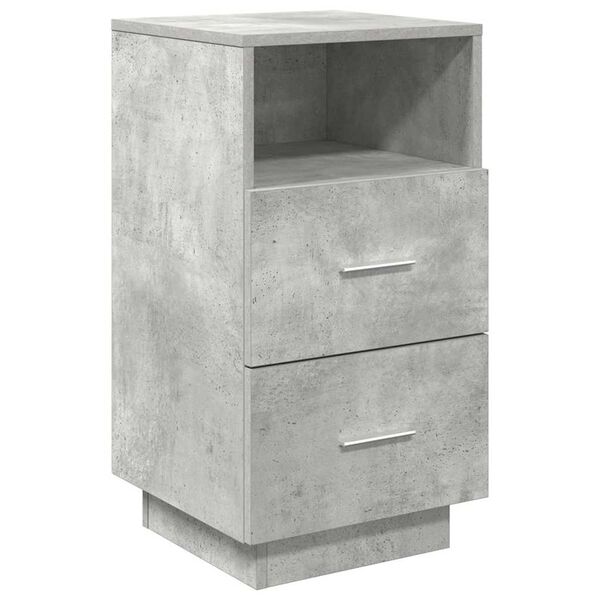 vidaXL Bedside Cabinet with 2 Drawers Concrete Grey 36x36x68 cm