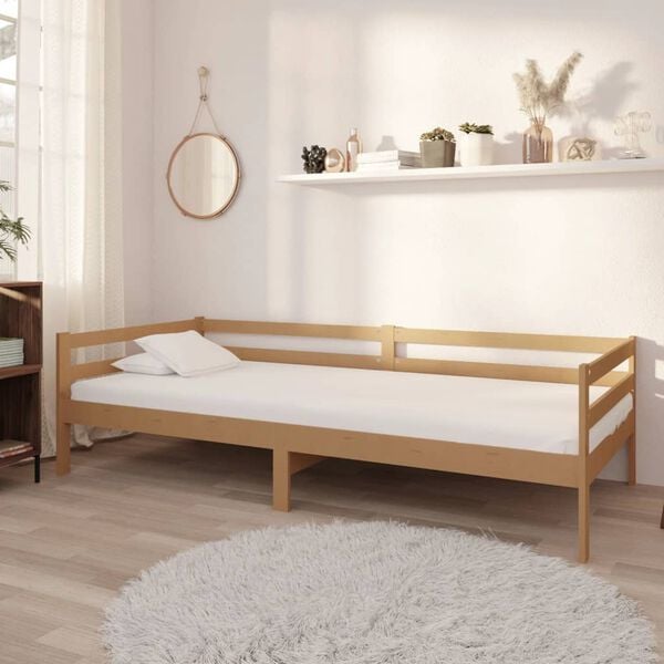 vidaXL Day Bed without Mattress Honey Brown Solid Wood Pine 90x200cm