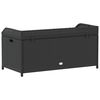 vidaXL Storage Bench Black 100x50x52 cm Poly Rattan and Acacia Wood