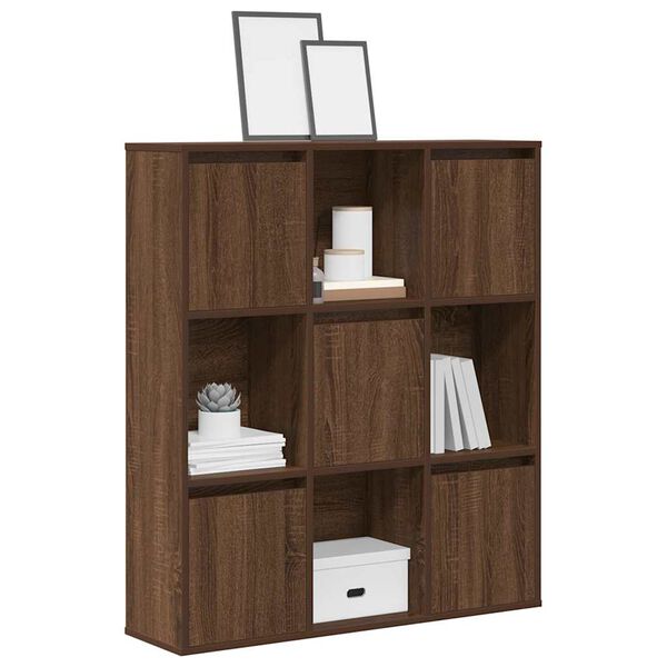 vidaXL Bookcase Brown Oak 89x24x101.5 cm Engineered Wood