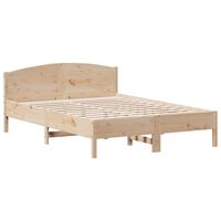 vidaXL Bed Frame with Headboard 160x200 cm Solid Wood Pine