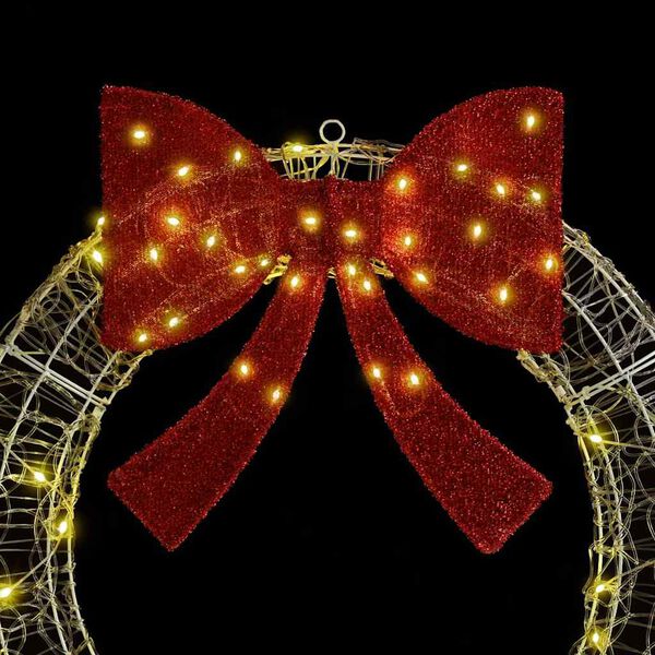 vidaXL Wreath with 80 LEDs Warm white 92 x 9.5 x 92 cm Acrylic