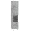 vidaXL Highboard Concrete Grey 34.5x34x180 cm Engineered Wood