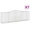 vidaXL Arched Gabion Baskets 7 pcs 400x50x120/140 cm Galvanised Iron