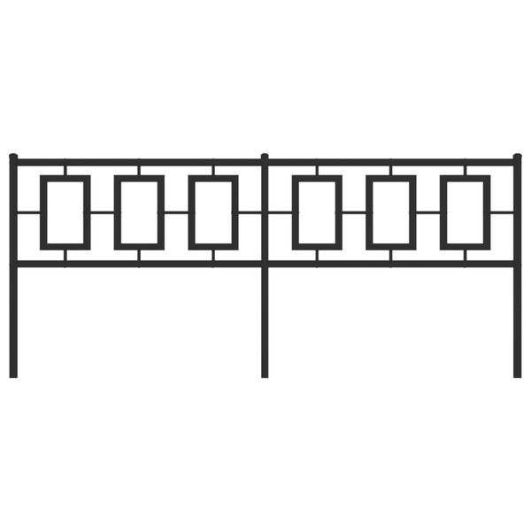 vidaXL Metal Replace Headboard Black 200 cm