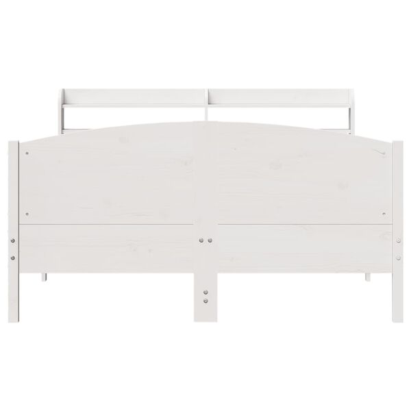 vidaXL Bed Frame without Mattress White 120x190 cm Small Double Solid Wood Pine