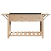 vidaXL Garden Planter Beige 155 x 59 x 76.5 cm Solid Fir Wood