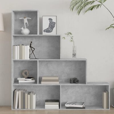 vidaXL Book Cabinet/Room Divider Concrete Grey 155x24x160 cm Engineered Wood
