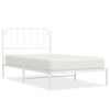 vidaXL Metal Bed Frame without Mattress with Headboard White 107x203cm
