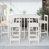 vidaXL 7 Piece Garden Bar Set White Solid Wood Pine