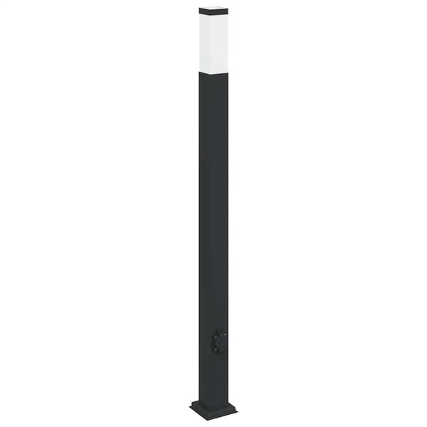 vidaXL Bollard Lights with Outlet 3 pcs 110 cm Black IP44