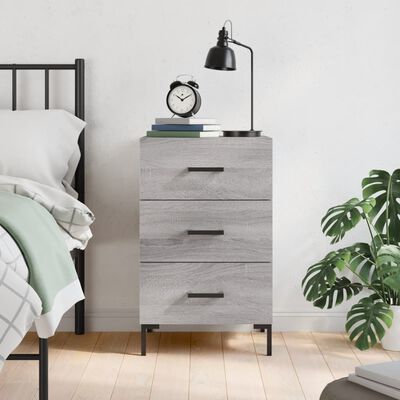 vidaXL Bedside Cabinet Grey Sonoma 40x40x66 cm Engineered Wood