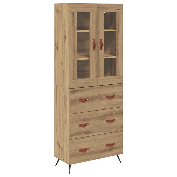 vidaXL Highboard Cabinet with Shelf 2 pcs Artisan Oak Engineered Wood