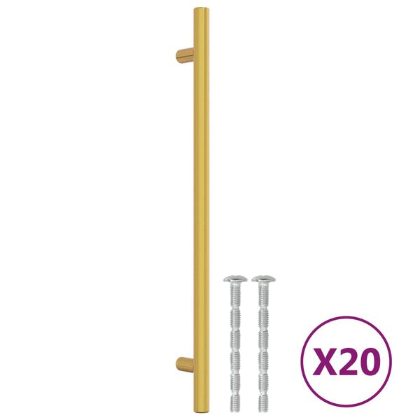 vidaXL Cabinet Handles 20 pcs Gold 224 mm Stainless Steel