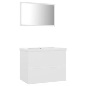 vidaXL Bathroom Furniture Set White Engineered Wood