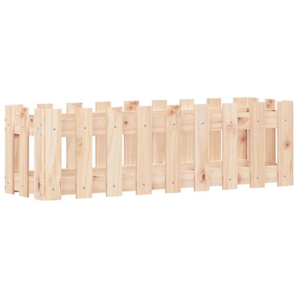 vidaXL Garden Raised Bed with Fence Design 100x30x30 cm Solid Wood Pine