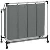 vidaXL Laundry Basket with Wheels 4 Compartments Grey