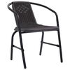 vidaXL Garden Dining Set 7 pcs Black Powder-Coated Steel