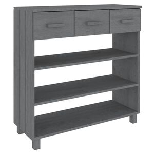 vidaXL Console Table "HAMAR" Dark Grey 90x35x90 cm Solid Wood Pine