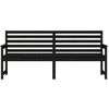 vidaXL Garden Bench Black 203.5x48x91.5 cm Solid Wood Pine