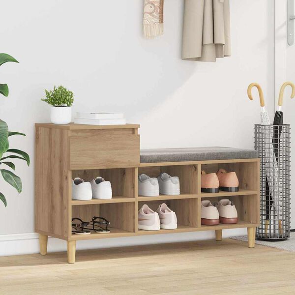 vidaXL Shoe Cabinet Artisan Oak 102 x 36 x 60 cm Engineered Wood