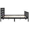 vidaXL Bed Frame without Mattress Black Solid Wood Pine