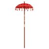 vidaXL Balinese Parasol Red 95 x 95 x 260 cm Cotton and Wood