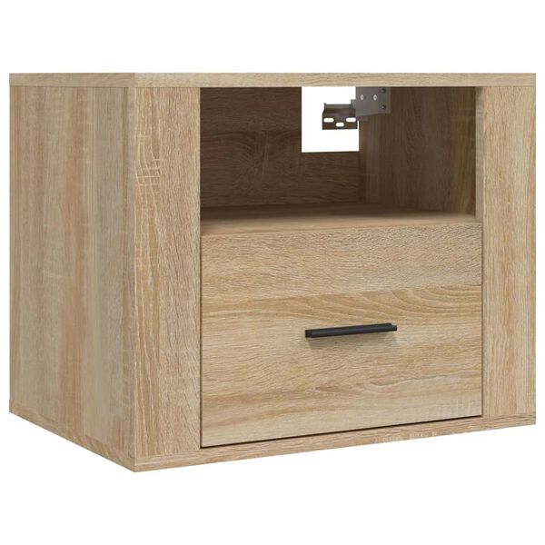 vidaXL Wall-mounted Bedside Cabinet Sonoma Oak 50x36x40 cm
