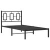 vidaXL Metal Bed Frame without Mattress with Headboard Black 90x190cm