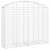 vidaXL Arched Gabion Basket 200x50x160/180 cm Galvanised Iron