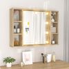 vidaXL Mirror Cabinet with LED Sonoma Oak 76x15x55 cm