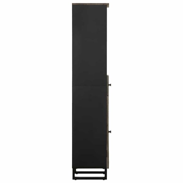 vidaXL Bathroom Cabinet Black 38x33x160 cm Solid Wood Mango