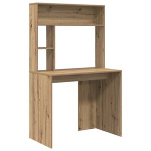 vidaXL Desk with Shelf Artisan Oak 91 x 50 x 149 cm Engineered Wood