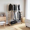 vidaXL Clothes Rack with Shelves and Wheels 90x35x155 cm Bamboo