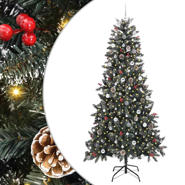 vidaXL Artificial Christmas Tree with 300 LEDs with Stand Green 240 cm
