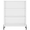 vidaxL Shelf Cabinet High Gloss White 69.5x32.5x90 cm Engineered Wood