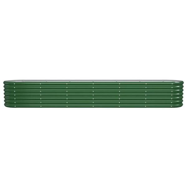 vidaXL Garden Raised Bed Galvanised Steel 260x40x36 cm Green