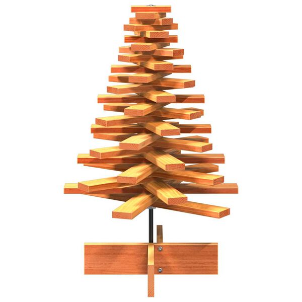 vidaXL Wooden Christmas Tree for Decoration Wax Brown 80 cm Solid Wood Pine