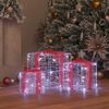 vidaXL Gift Box with 60 LEDs 3 pcs Cold white 20 x 20 x 20 cm Acrylic