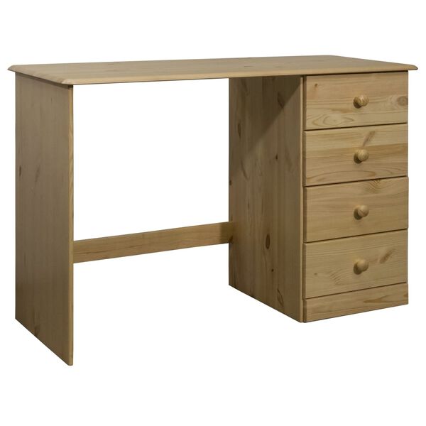 vidaXL Desk with 4 Drawers 110x50x74 cm Solid Pine Wood