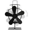 vidaXL Heat Powered Stove Fan 5 Blades Black