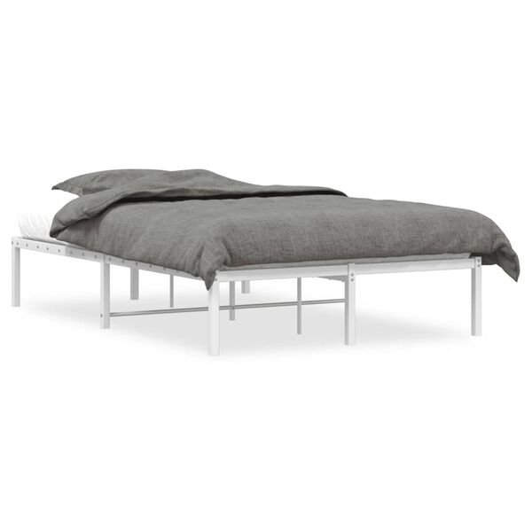 vidaXL Metal Bed Frame without Mattress White 120x190cm