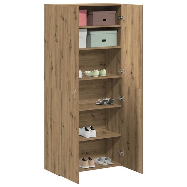 vidaXL Shoe Cabinet Artisan Oak 80x35.5x180 cm Engineered Wood