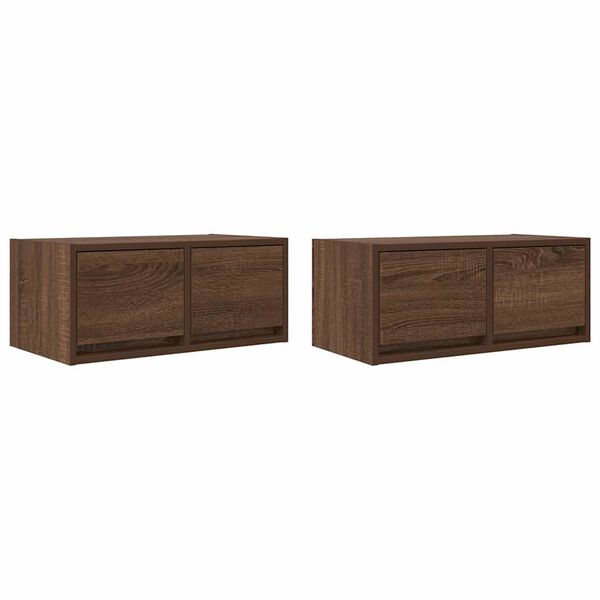 vidaXL TV Cabinets 2 pcs Brown Oak 60x31x25.5 cm Engineered Wood