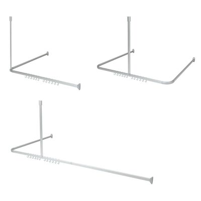 Sealskin Shower Curtain Rail Set Easy-Roll Matte Aluminium