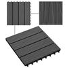 vidaXL 11 pcs Decking Tiles Deep Embossed WPC 30x30 cm 1 sqm Black