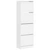 vidaXL Shoe Cabinet with 4 Flip-Drawers White 60x34x187.5 cm