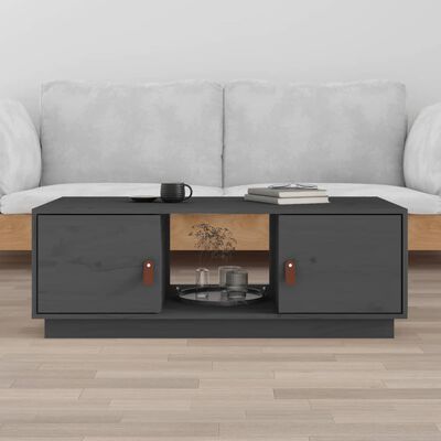 vidaXL Coffee Table Grey 100x50x35 cm Solid Wood Pine