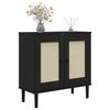 vidaXL Sideboard SENJA Rattan Look Black 80x35x80 cm Solid Wood Pine