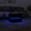 vidaXL Coffee Table with LED Lights Black 50x50x40 cm
